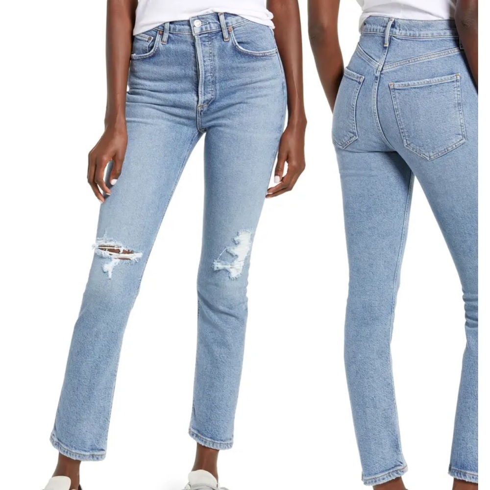 Agolde Riley high rise straight crop